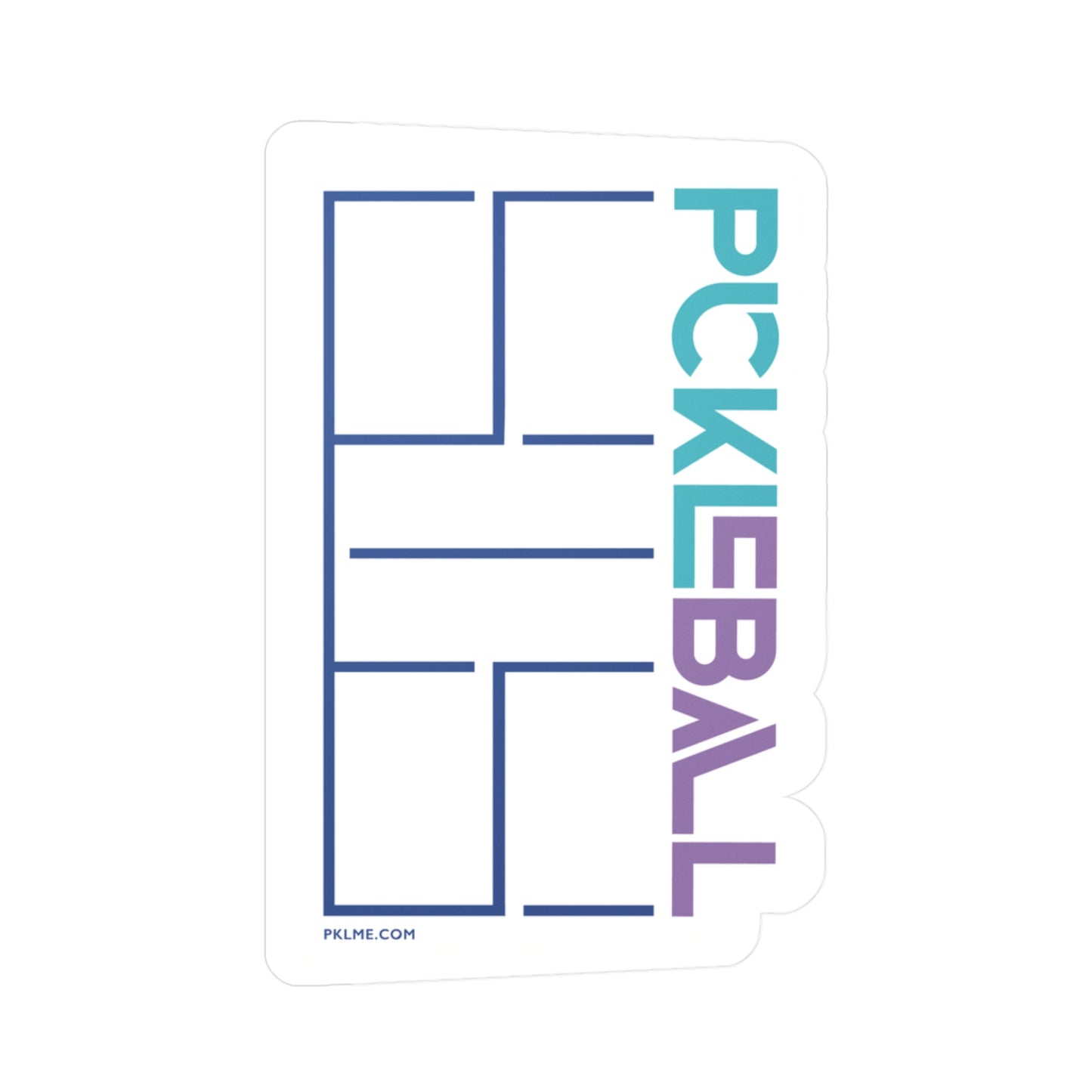 PKLme Indoor / Outdoor Sticker - White Waterproof Vinyl - Court Series
