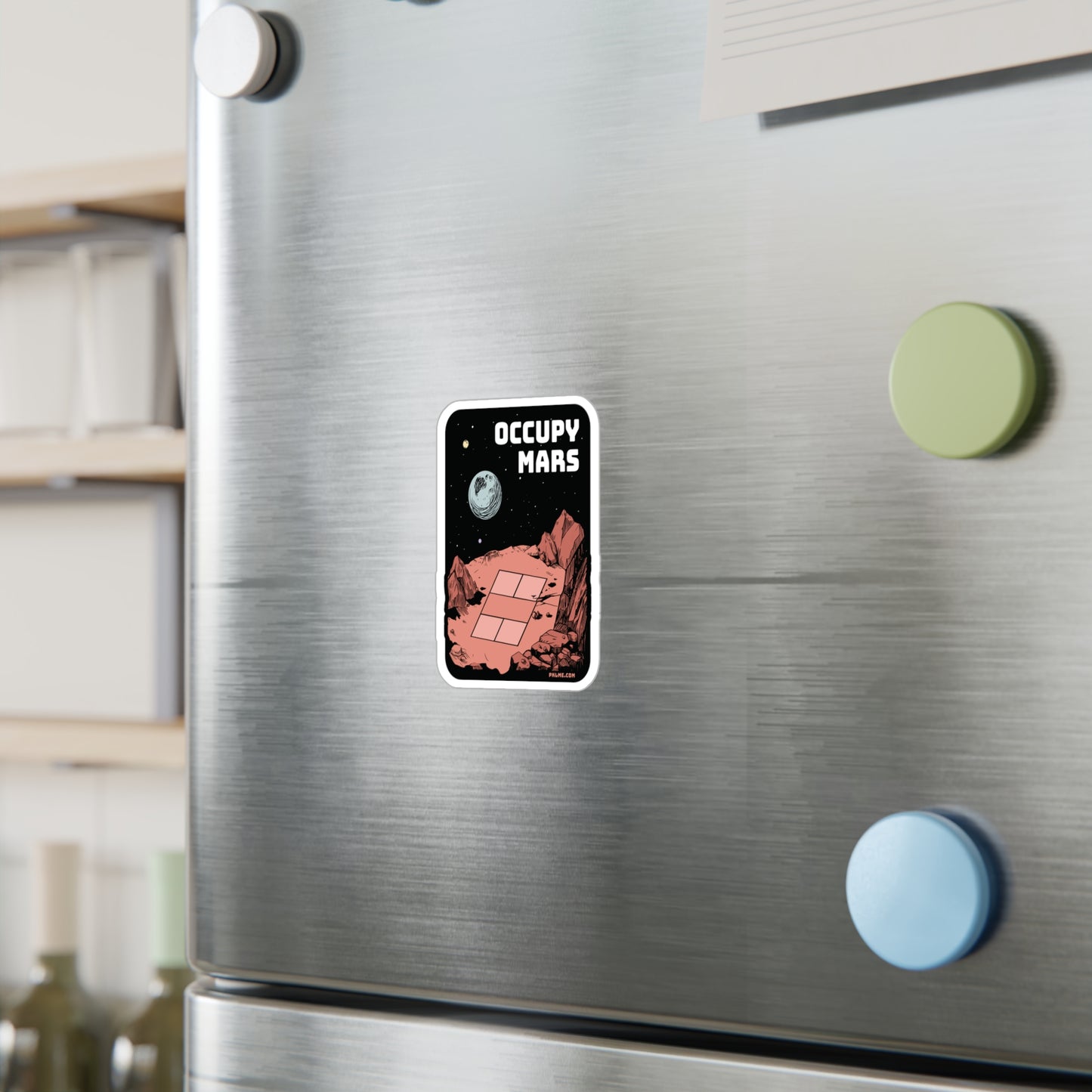 PKLme Indoor / Outdoor Sticker - White Waterproof Vinyl - Occupy Mars