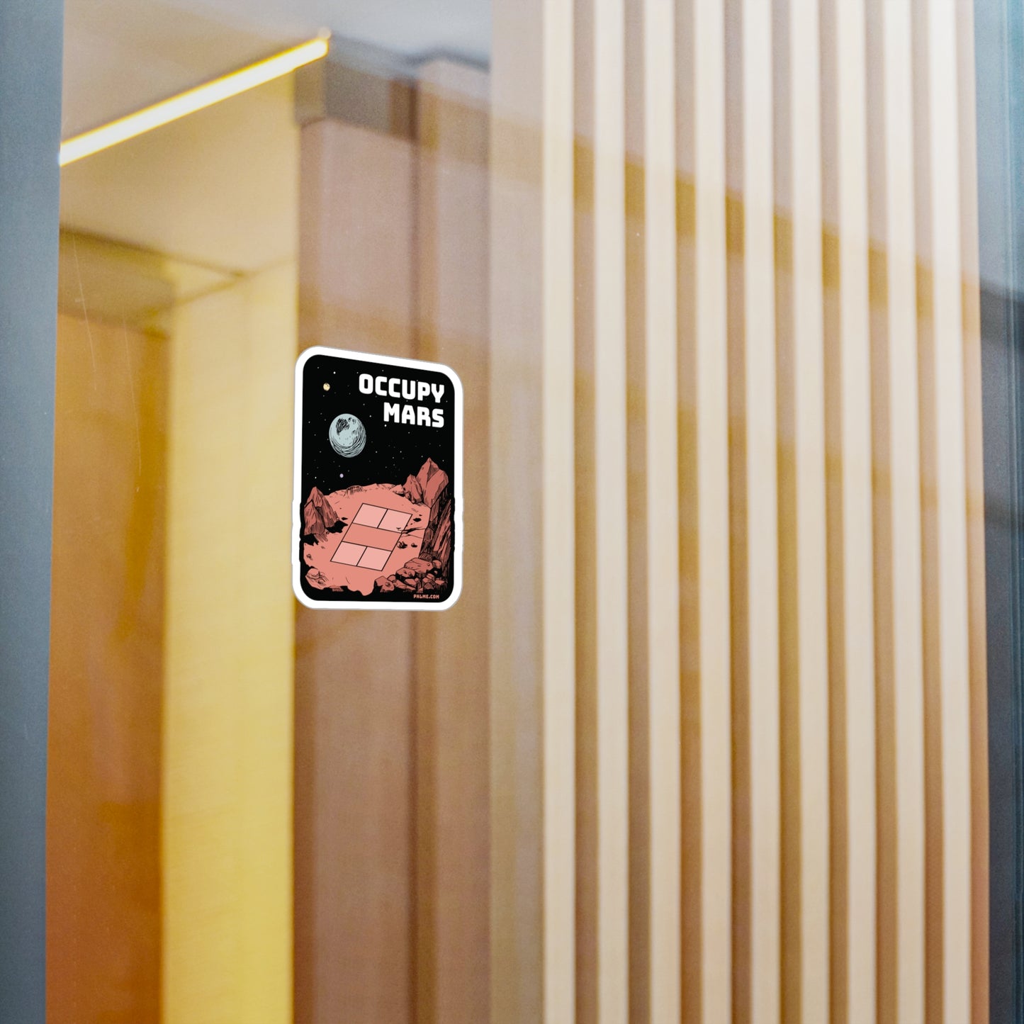 PKLme Indoor / Outdoor Sticker - White Waterproof Vinyl - Occupy Mars
