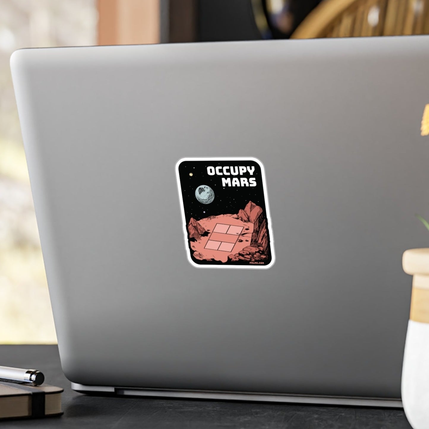 PKLme Indoor / Outdoor Sticker - White Waterproof Vinyl - Occupy Mars