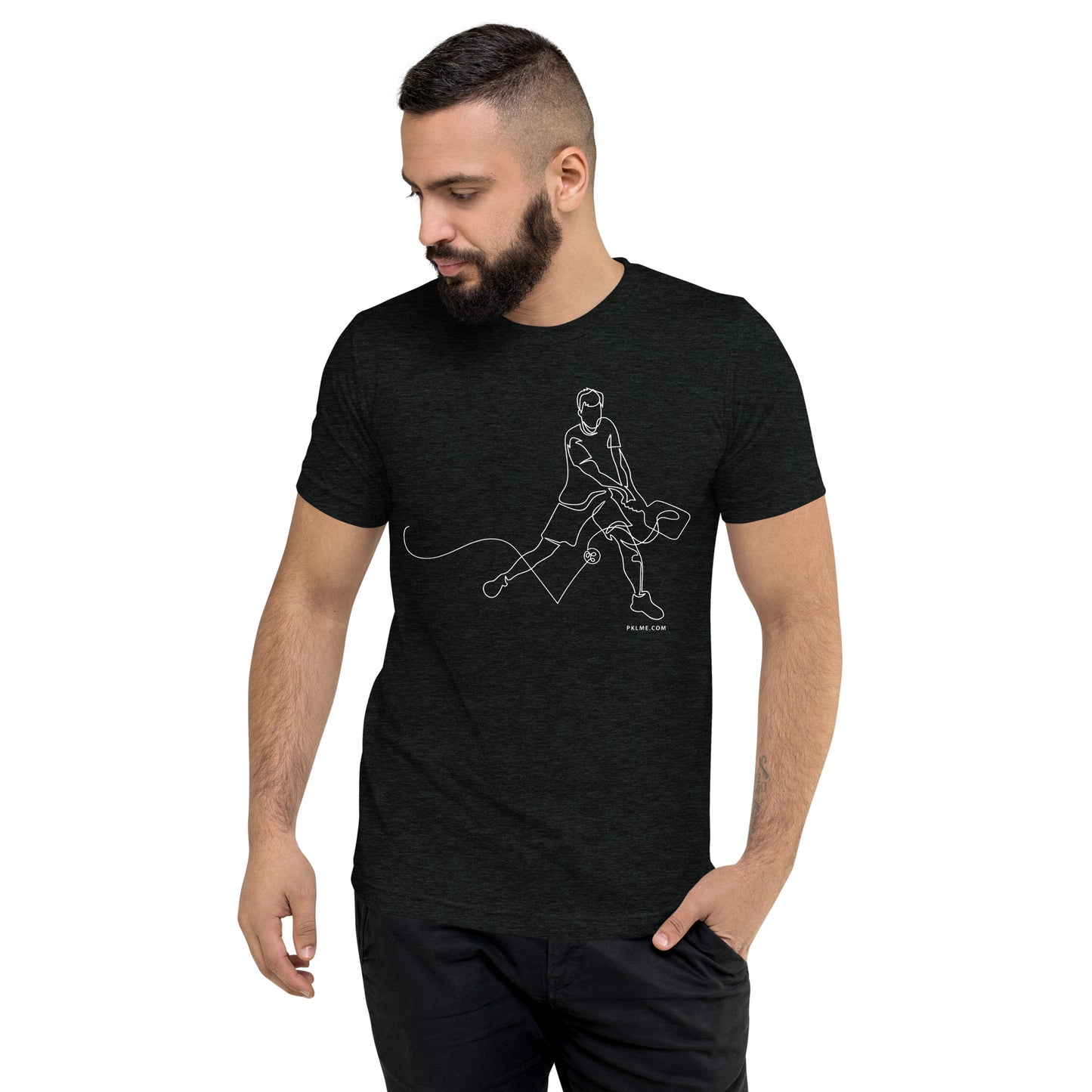 PKLme Unisex Triblend Pickleball Shirt - One Line Drawing