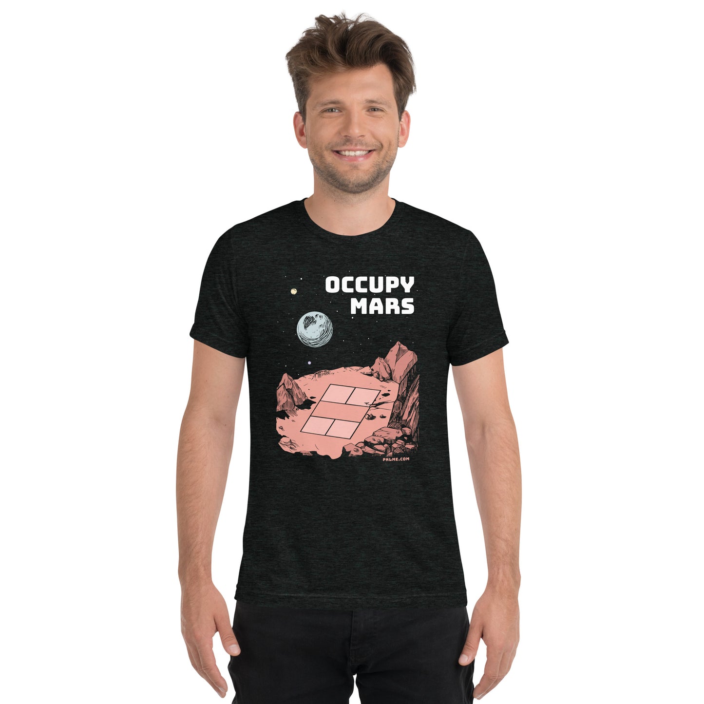 PKLme Unisex Triblend Pickleball Shirt - Occupy Mars
