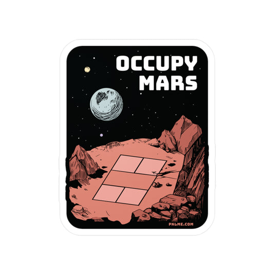 PKLme Indoor / Outdoor Sticker - White Waterproof Vinyl - Occupy Mars