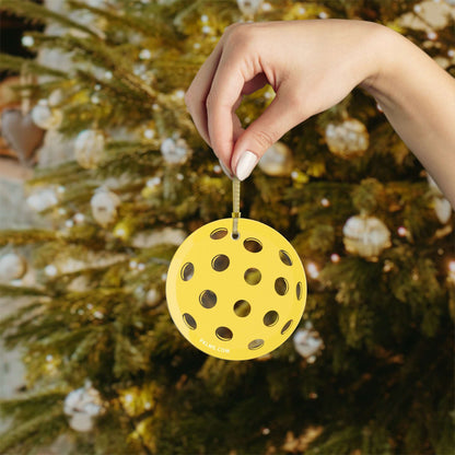 PKLme Pickleball Christmas Ornament - Glass pickleball holiday ornament