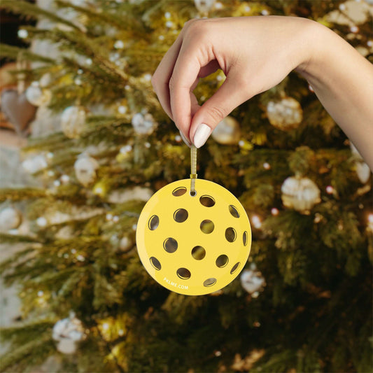 PKLme Pickleball Christmas Ornament - Glass pickleball holiday ornament