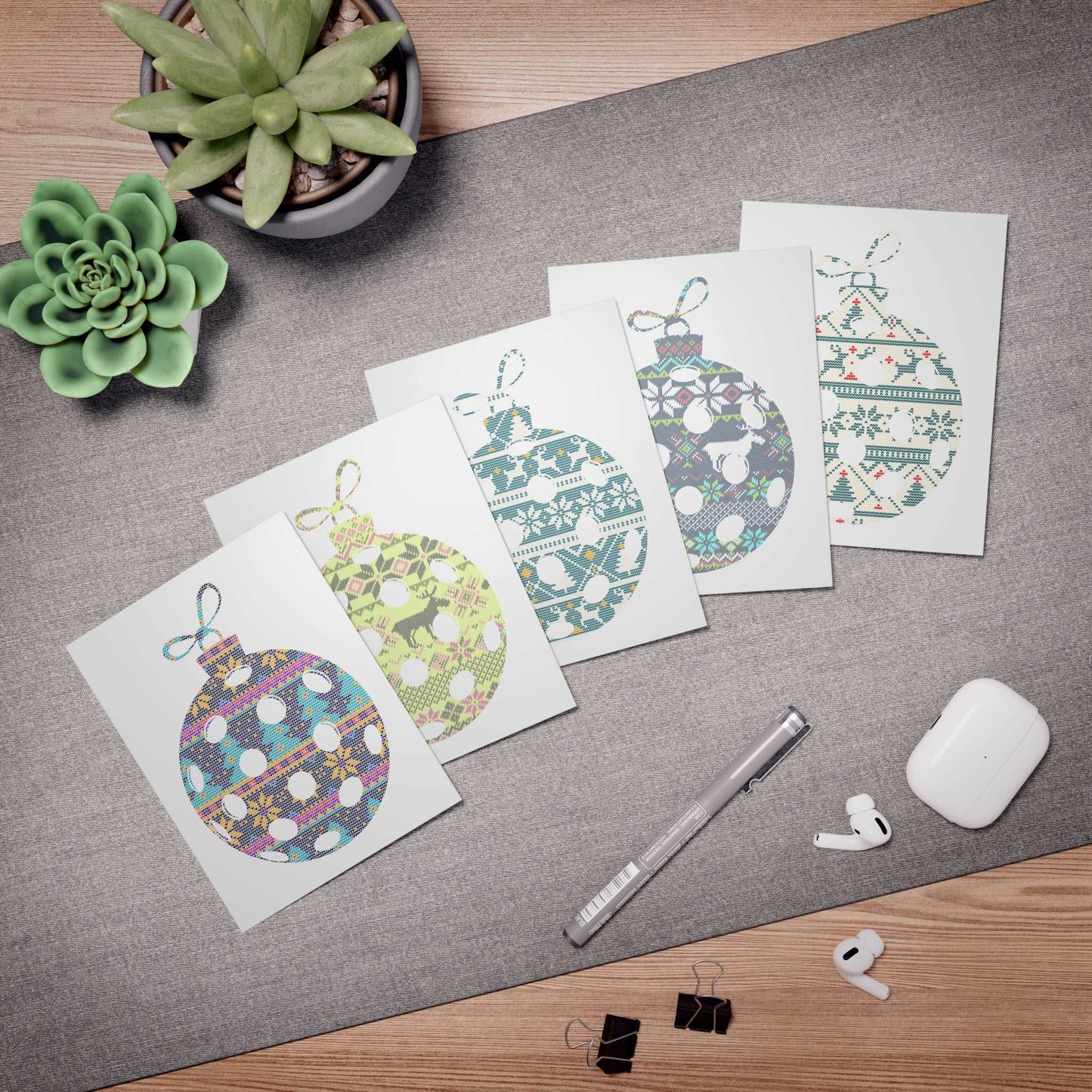 PKLme Pickleball Holiday Cards - 5 different designs with envelopes