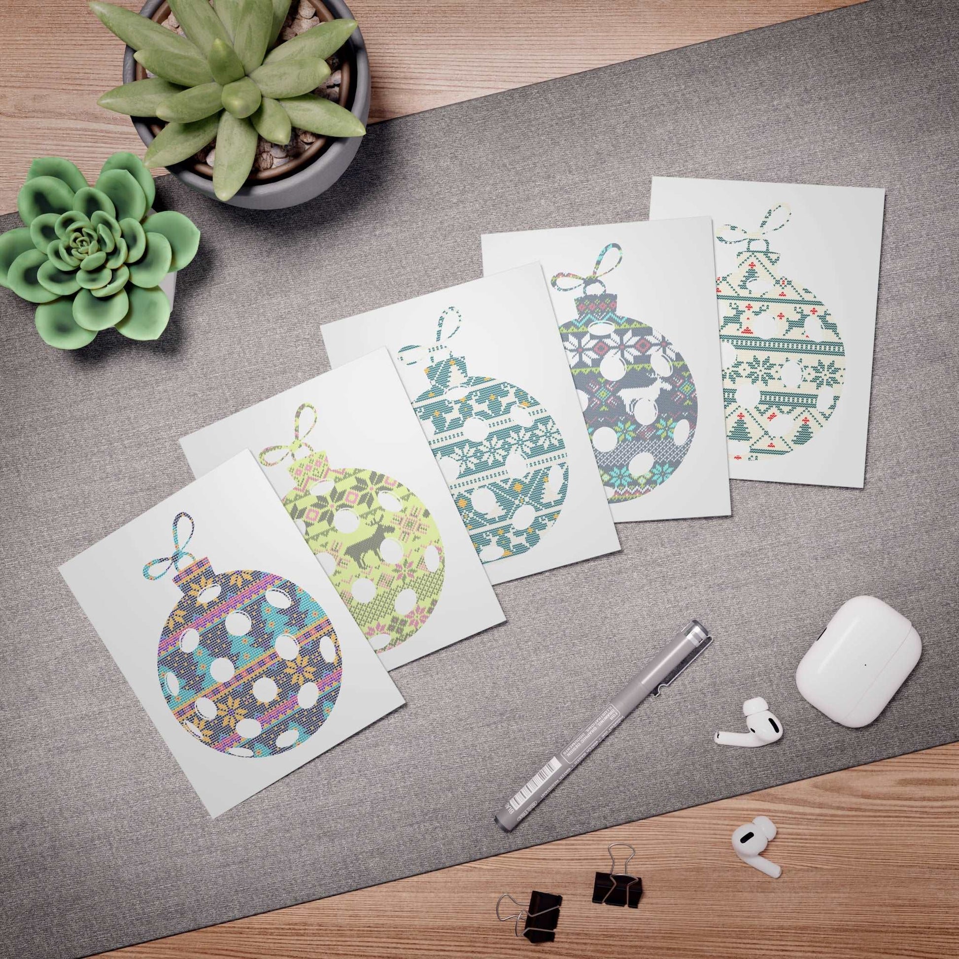 PKLme Pickleball Holiday Cards - 5 different designs with envelopes