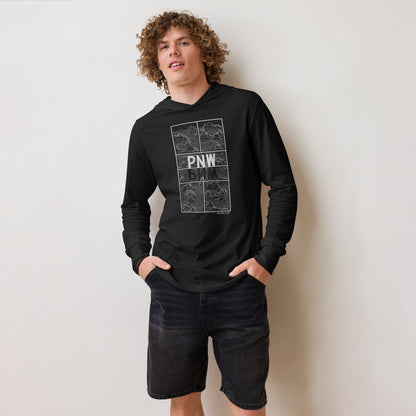 PKLme Unisex Lightweight Triblend Pickleball Warmup Hoodie - Court Series - PNW
