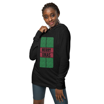 PKLme Unisex Lightweight Triblend Pickleball Warmup Hoodie - Christmas