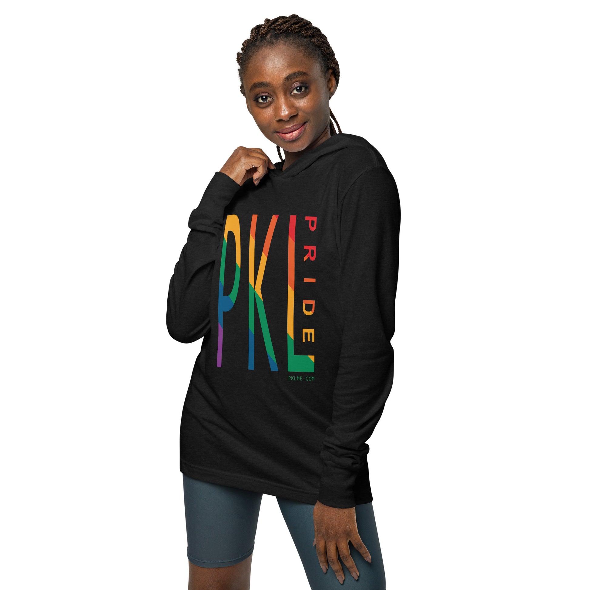 PKLme Unisex Lightweight Triblend Pickleball Warmup Hoodie - Pride