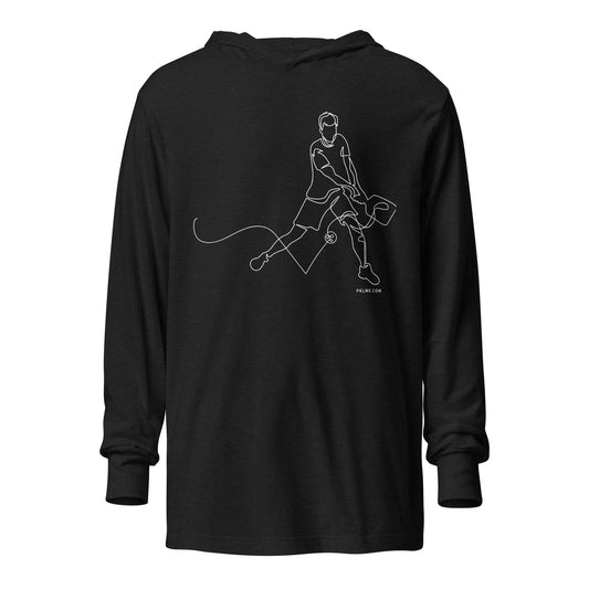 PKLme Unisex Lightweight Triblend Pickleball Warmup Hoodie - One Line Drawing
