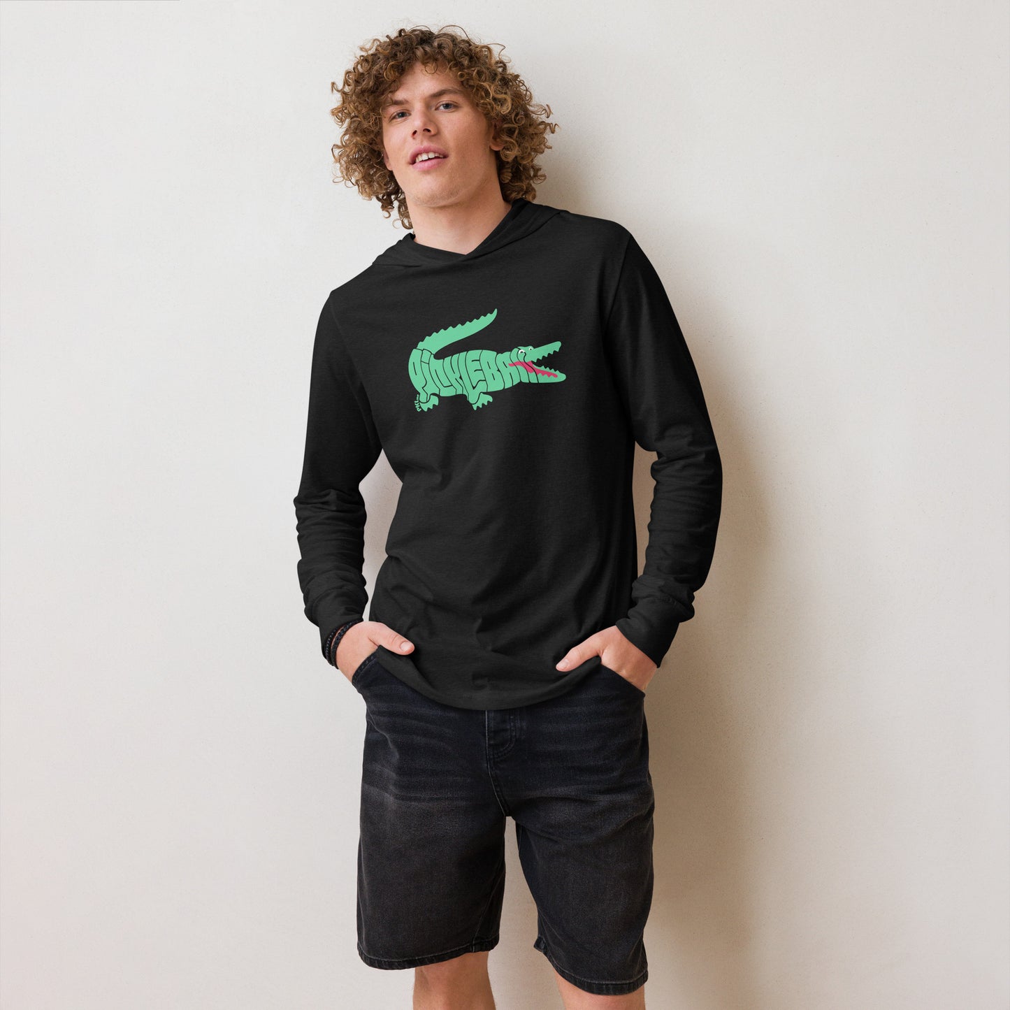 PKLme Unisex Lightweight Triblend Pickleball Warmup Hoodie - Retro Alligator