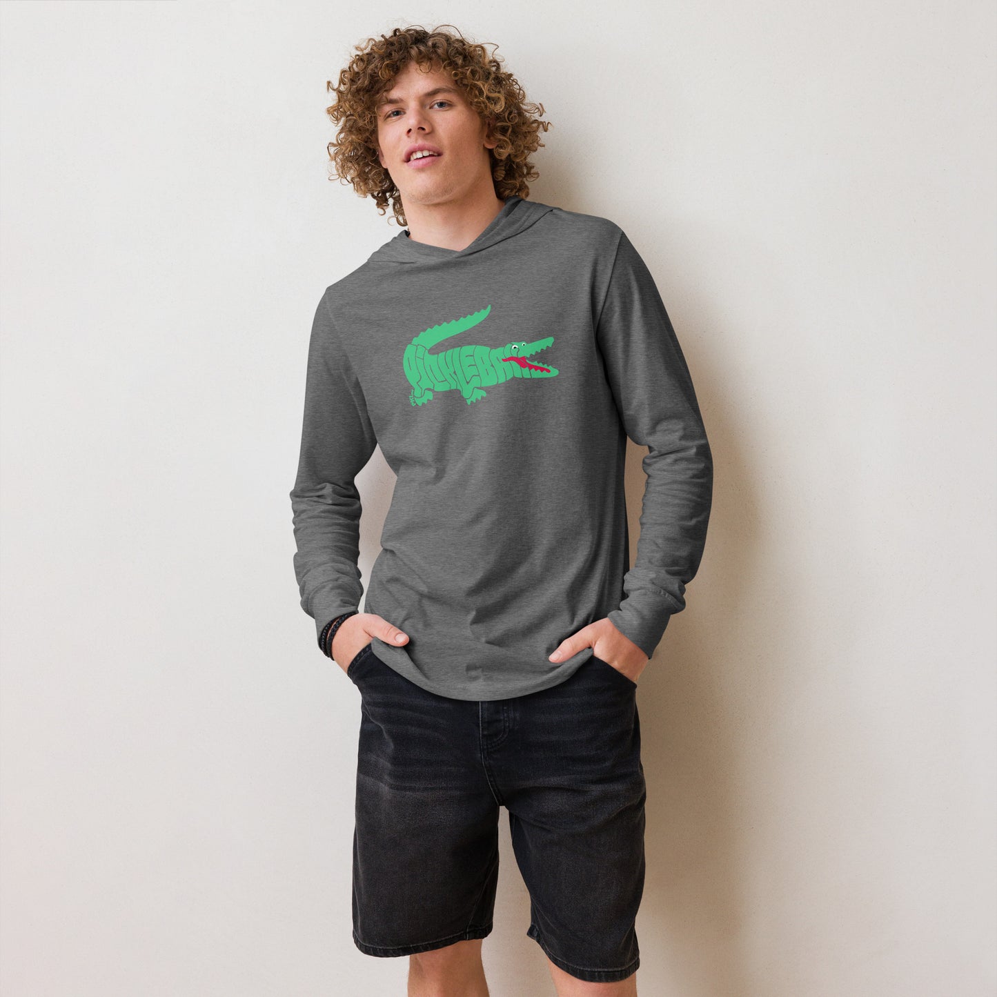 PKLme Unisex Lightweight Triblend Pickleball Warmup Hoodie - Retro Alligator