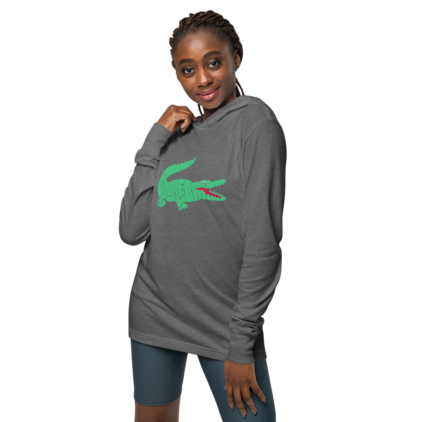 PKLme Unisex Lightweight Triblend Pickleball Warmup Hoodie - Retro Alligator
