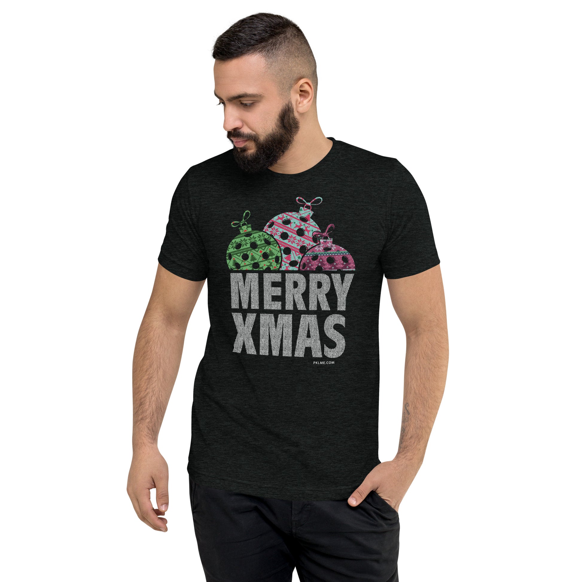 PKLme Unisex Triblend Pickleball Shirt - XMAS
