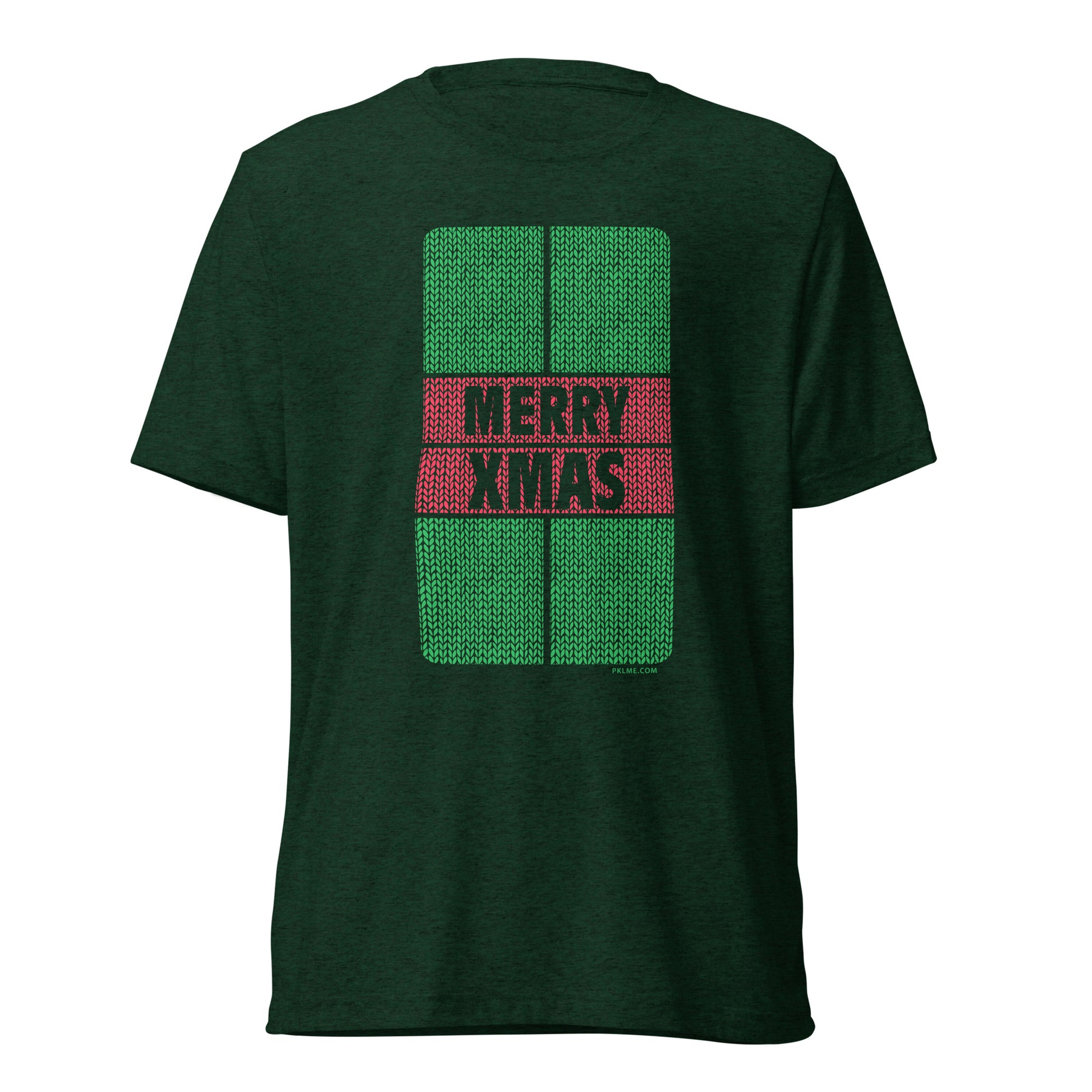 PKLme Unisex Triblend Pickleball Shirt - Court Series - XMAS