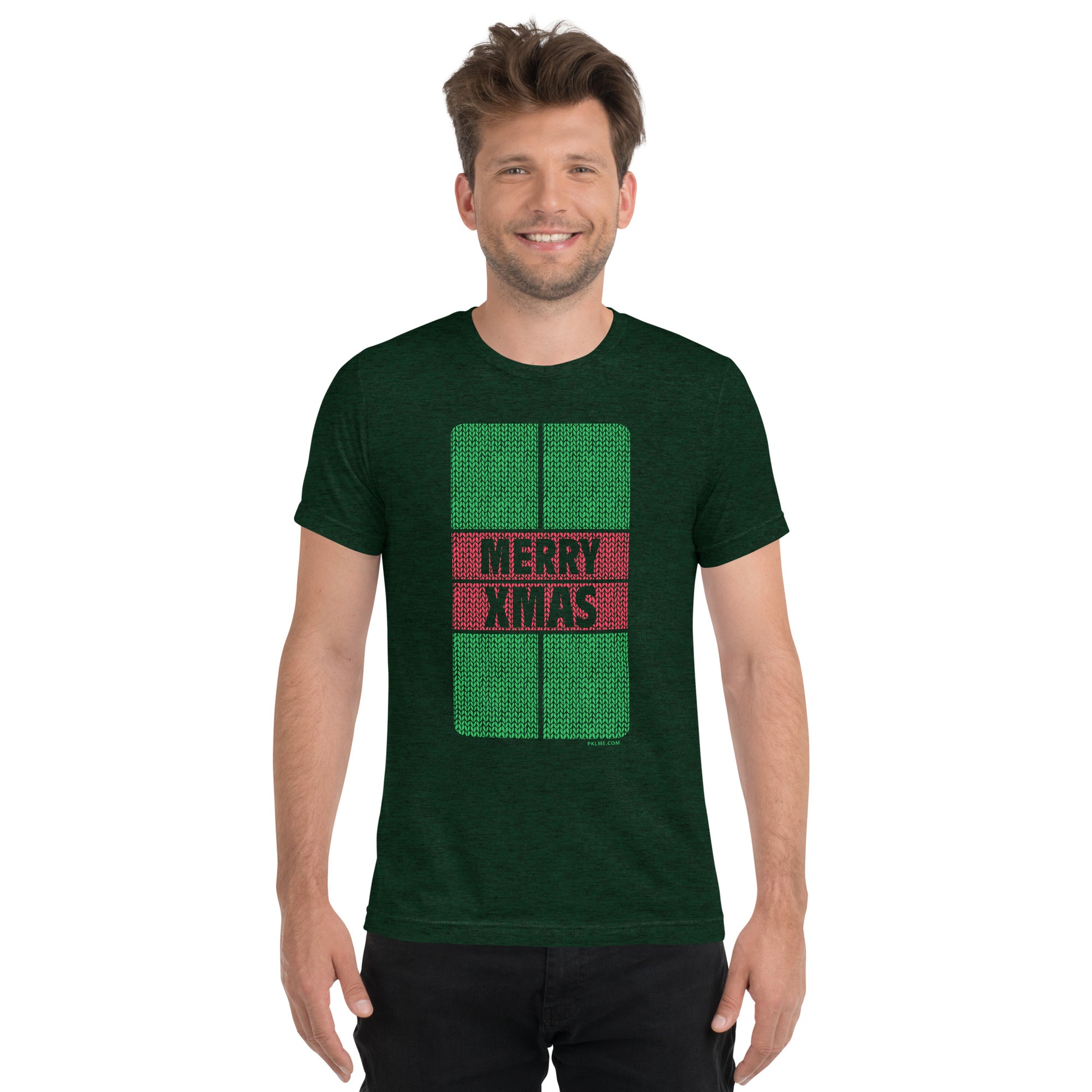 PKLme Unisex Triblend Pickleball Shirt - Court Series - XMAS