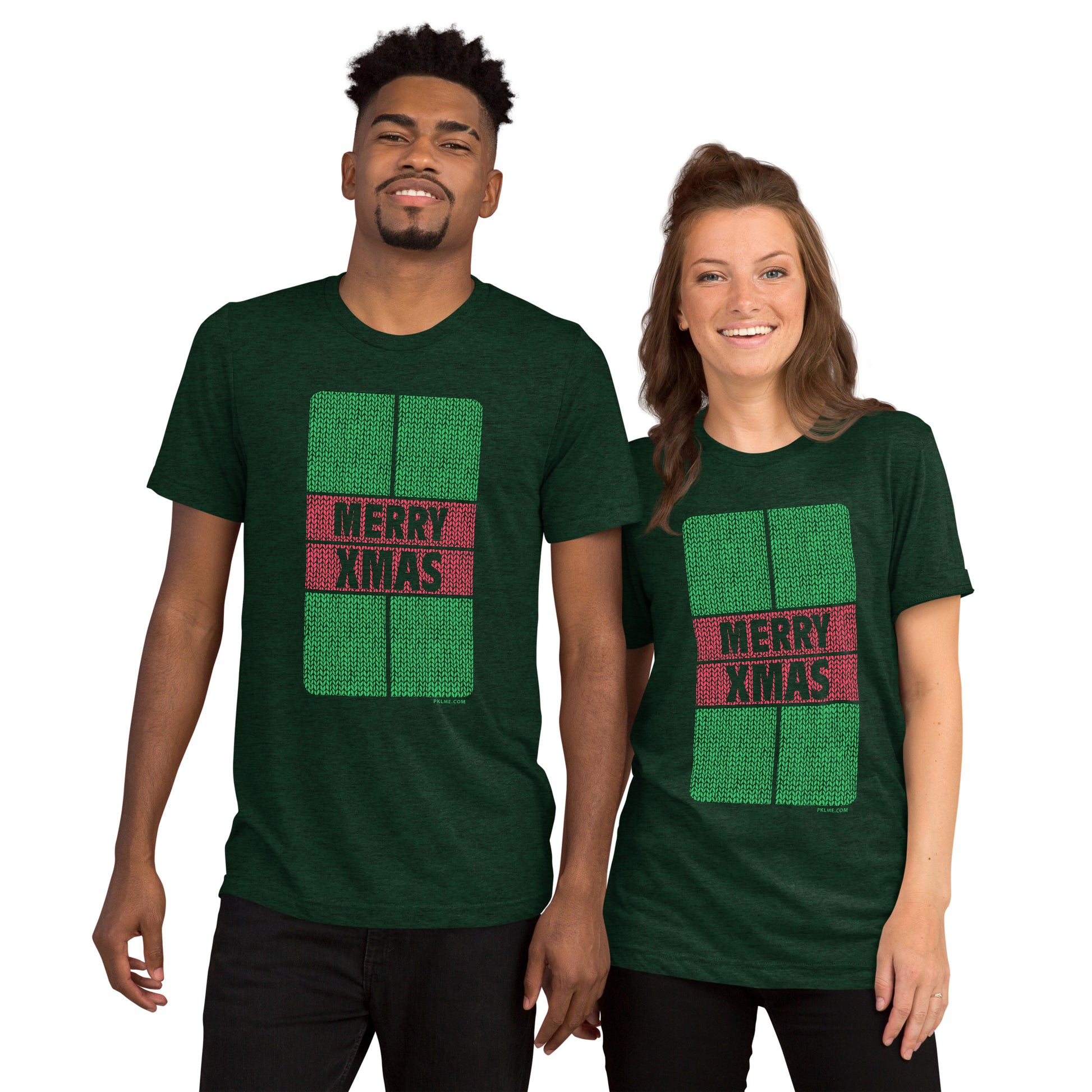PKLme Unisex Triblend Pickleball Shirt - Court Series - XMAS