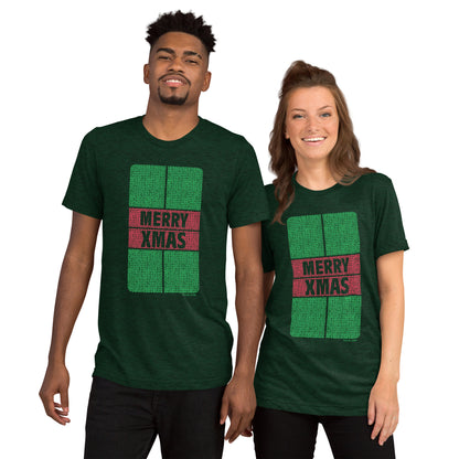 PKLme Unisex Triblend Pickleball Shirt - Court Series - XMAS