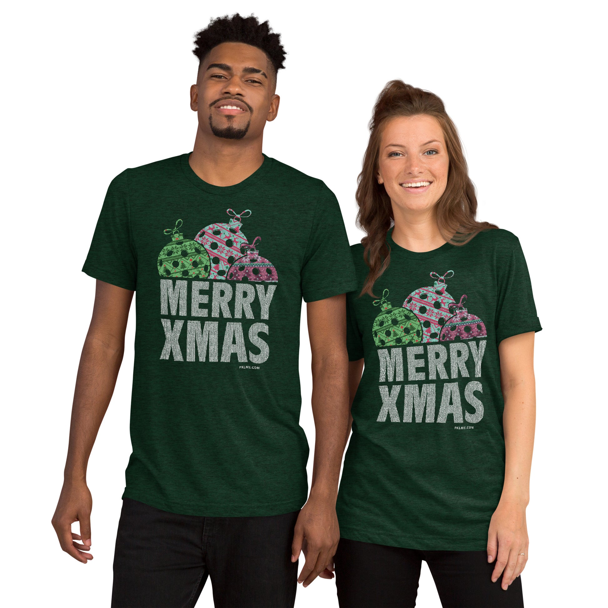 PKLme Unisex Triblend Pickleball Shirt - XMAS