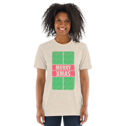 PKLme Unisex Triblend Pickleball Shirt - Court Series - XMAS