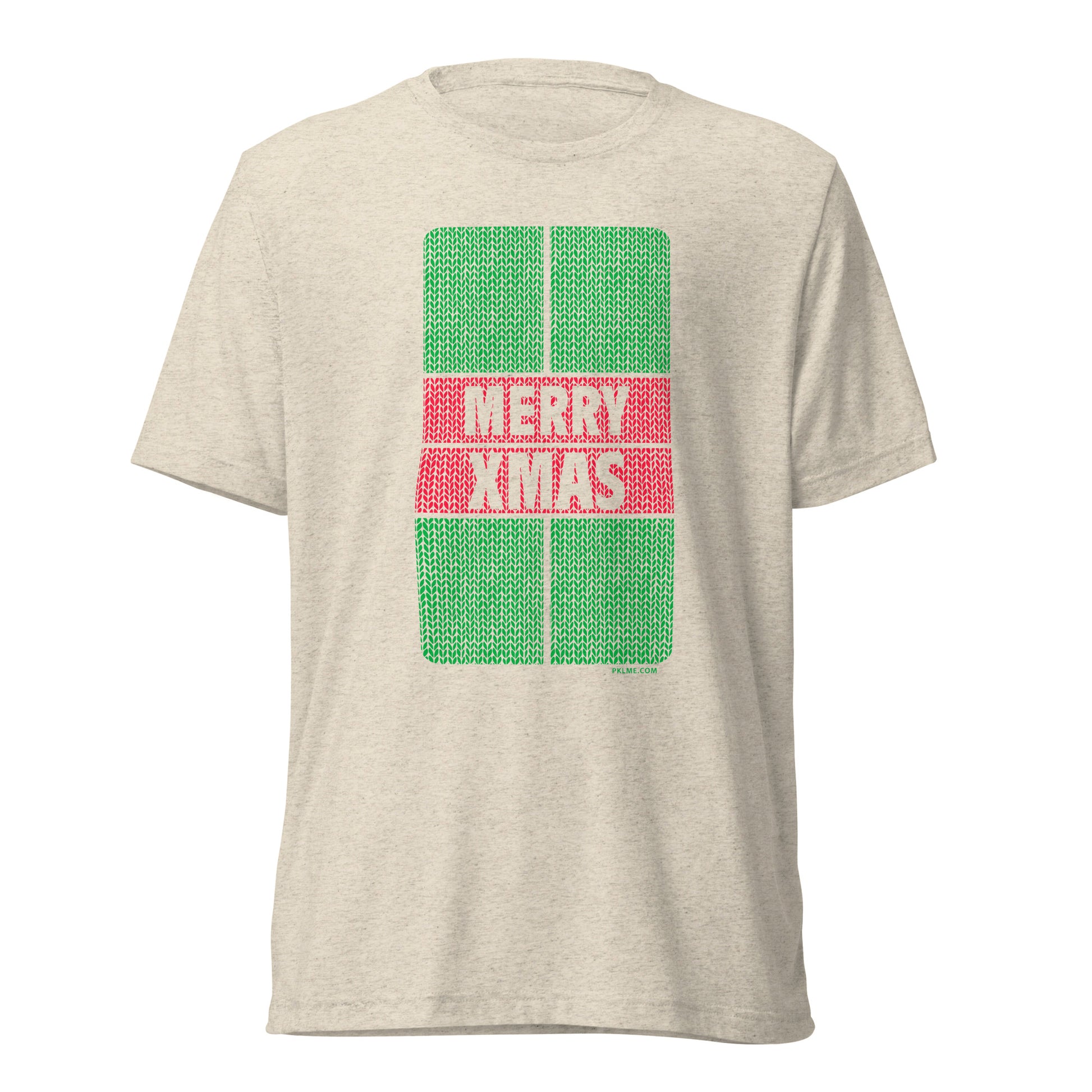 PKLme Unisex Triblend Pickleball Shirt - Court Series - XMAS