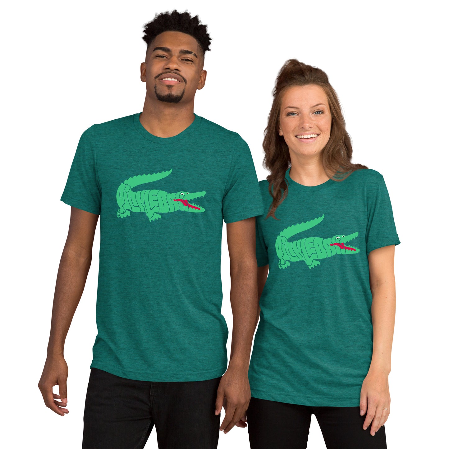 PKLme Unisex Triblend Pickleball Shirt - Retro Alligator