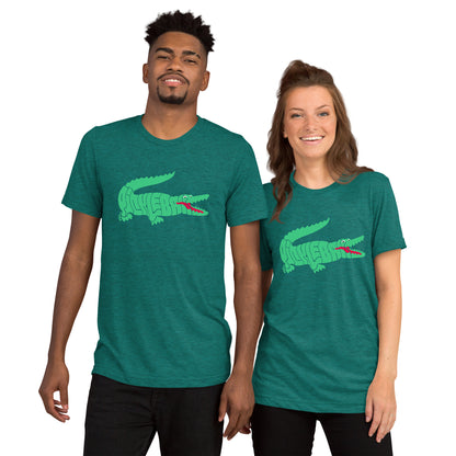 PKLme Unisex Triblend Pickleball Shirt - Retro Alligator
