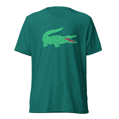 PKLme Unisex Triblend Pickleball Shirt - Retro Alligator
