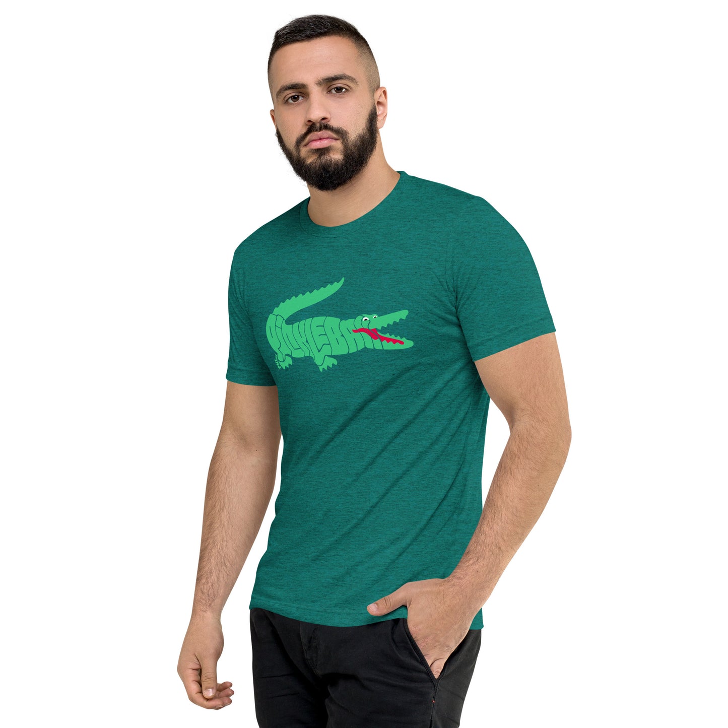 PKLme Unisex Triblend Pickleball Shirt - Retro Alligator