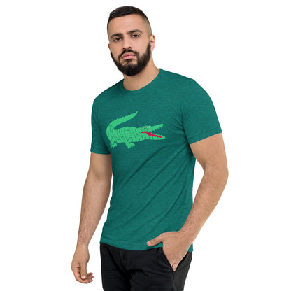 PKLme Unisex Triblend Pickleball Shirt - Retro Alligator